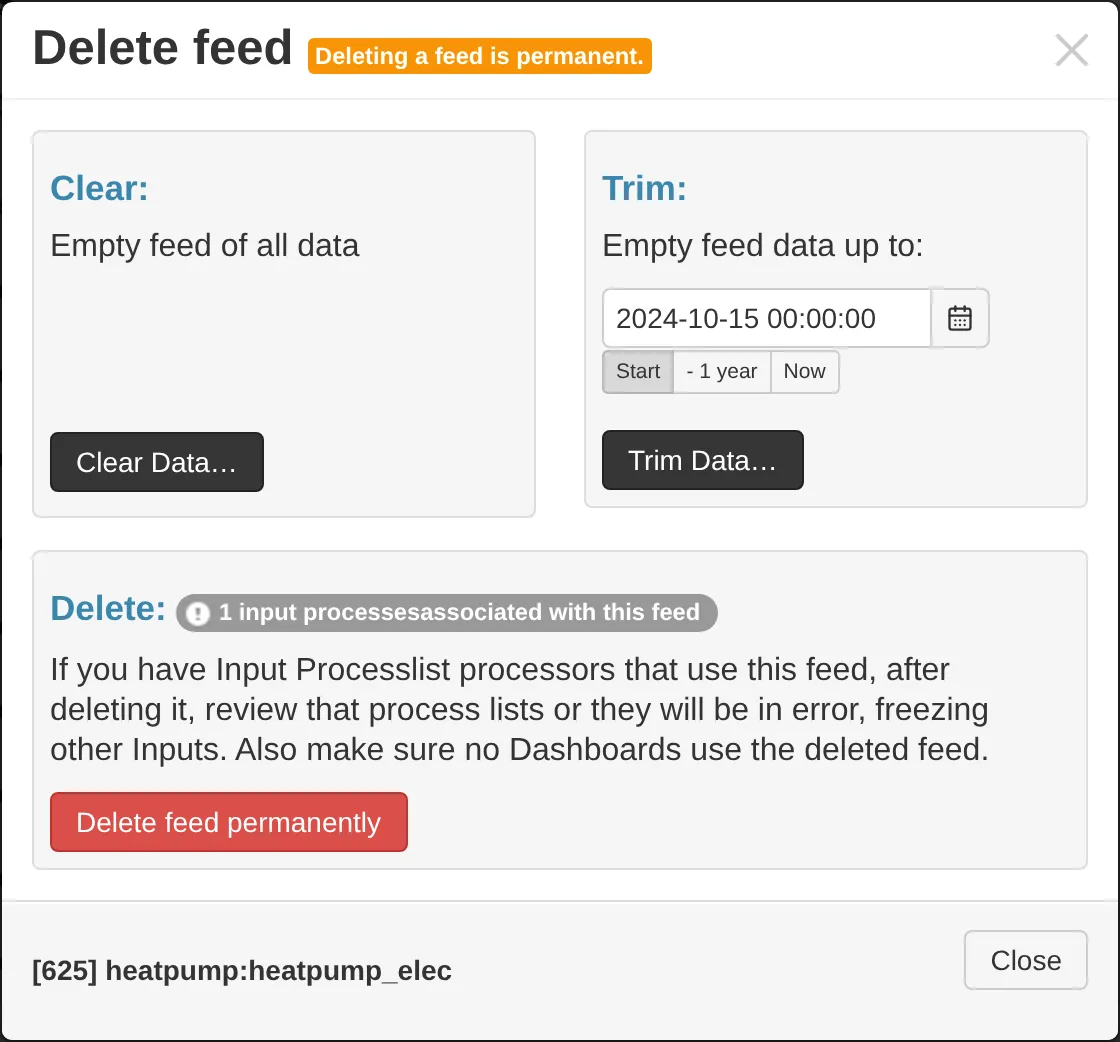 Delete feed